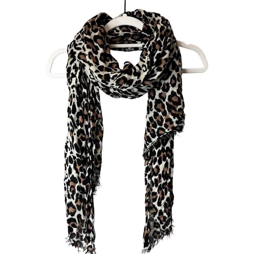 Beautiful Leopard Print Scarf - Black/Brown